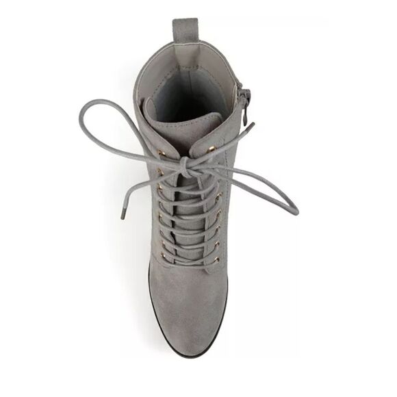 Journee Collection - Size 6 1/2 - Baylor Lace Up Women’s Boot Gray - Picture 9 of 12